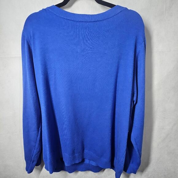 Vila Milano Blue Embellished Women's Sweater NWT Plus Size 2X - Picture 8 of 13
